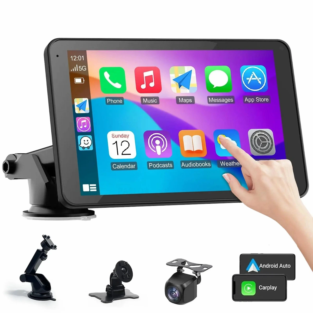 hd car backup display | 1080p ultra wide night vision rear view monitor